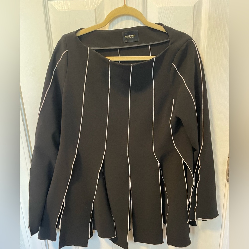 Rachel Comey Black Blouse with White Piping
